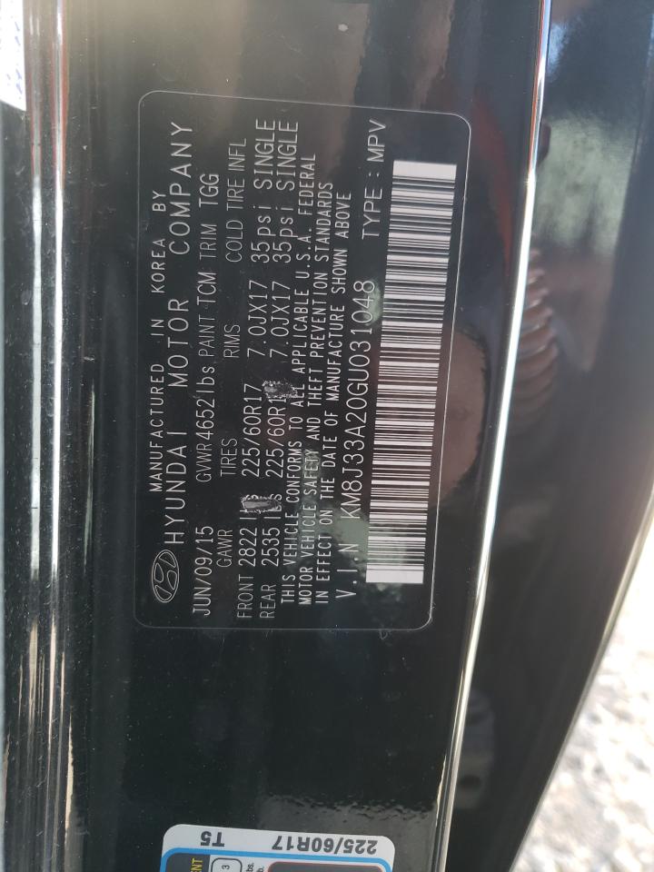 Photo 10 from auction – 2016 HYUNDAI TUCSON LIM with VIN KM8J33A20GU031048