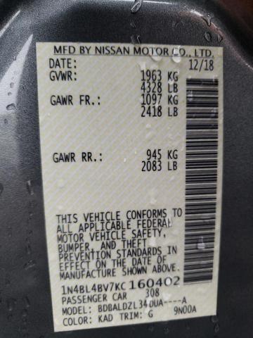Photo 10 from auction – 2019 NISSAN ALTIMA S with VIN 1N4BL4BV7KC160402