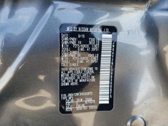 Photo 10 from auction – 2017 NISSAN ARMADA PLA with VIN JN8AY2NF3H9300875