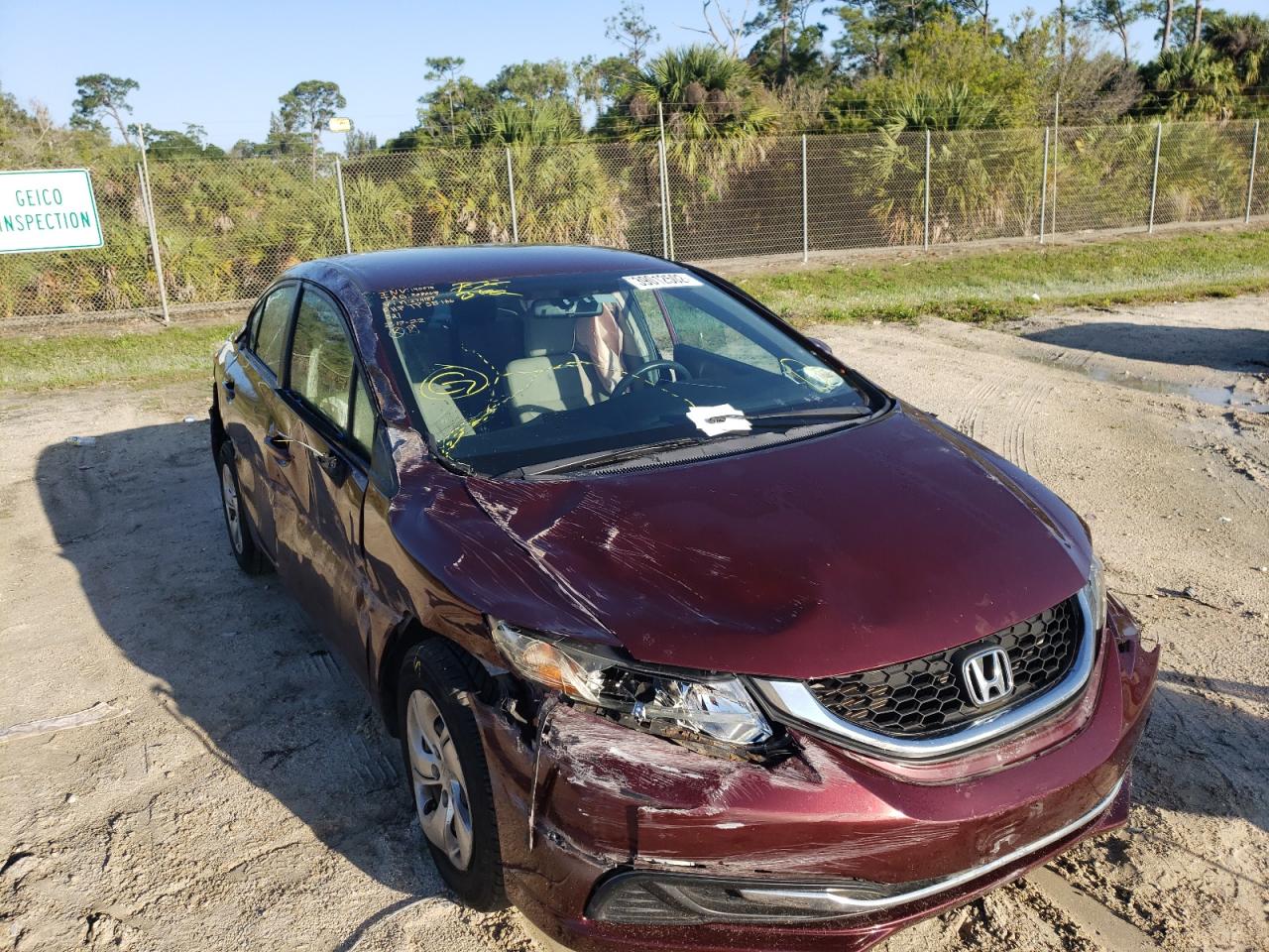 Photo 9 from auction – 2013 HONDA CIVIC LX with VIN 19XFB2F56DE274187