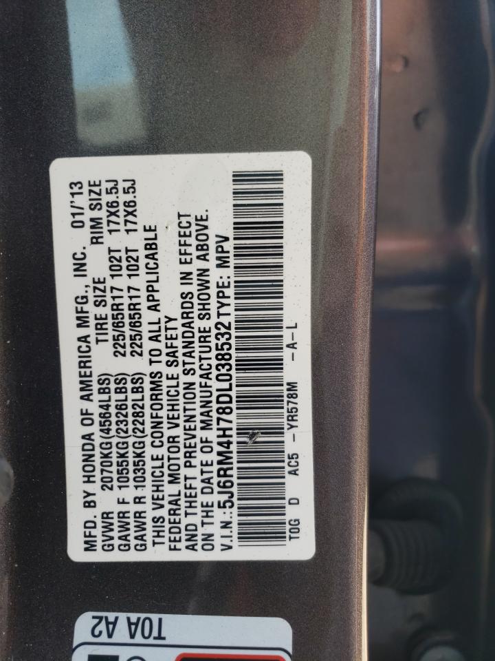 Photo 10 from auction – 2013 HONDA CR-V EXL with VIN 5J6RM4H78DL038532