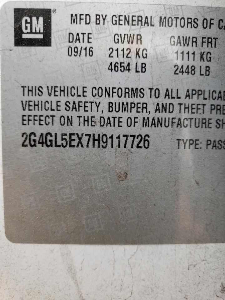 Photo 10 from auction – 2017 BUICK REGAL SPOR with VIN 2G4GL5EX7H9117726