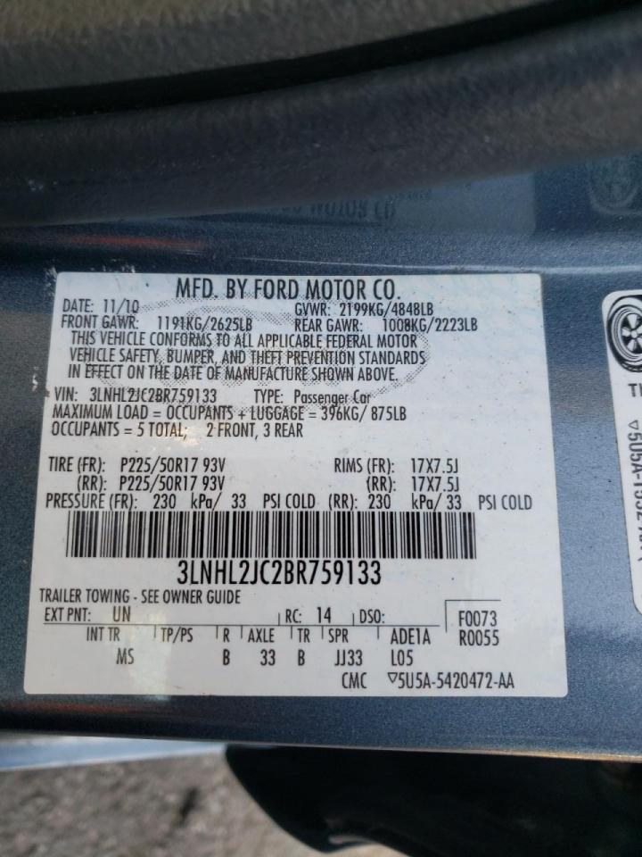 Photo 10 from auction – 2011 LINCOLN MKZ with VIN 3LNHL2JC2BR759133