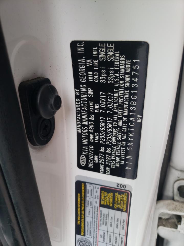 Photo 10 from auction – 2011 KIA SORENTO BA with VIN 5XYKTCA13BG134751