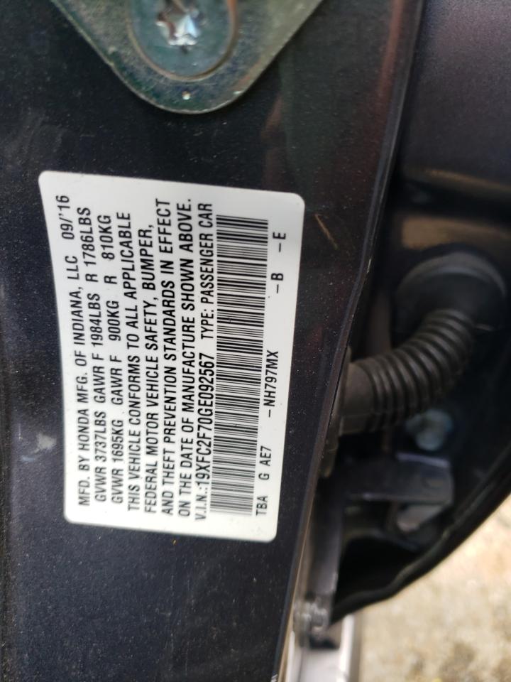 Photo 10 from auction – 2016 HONDA CIVIC EX with VIN 19XFC2F70GE092567