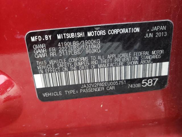 Photo 10 from auction – 2014 MITSUBISHI LANCER SE with VIN JA32V2FW2EU005751