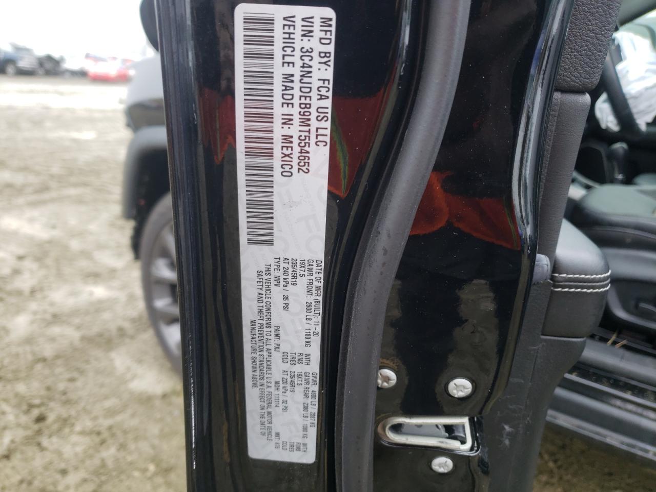 Foto 10 de la subasta – 2021 JEEP COMPASS 80 con VIN 3C4NJDEB9MT554652