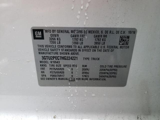 Photo 10 from auction – 2017 GMC SIERRA K15 with VIN 3GTU2PEC7HG224221