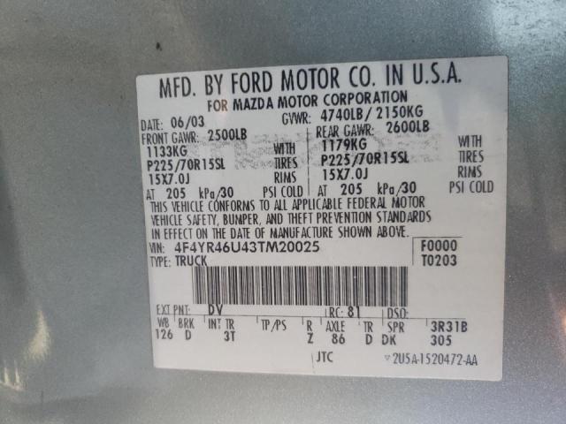 Photo 10 from auction – 2003 MAZDA B3000 CAB with VIN 4F4YR46U43TM20025