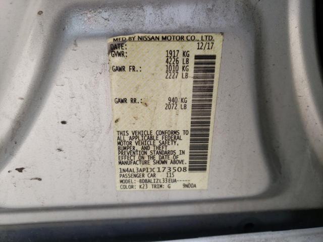 Photo 10 from auction – 2018 NISSAN ALTIMA 2.5 with VIN 1N4AL3AP1JC173508
