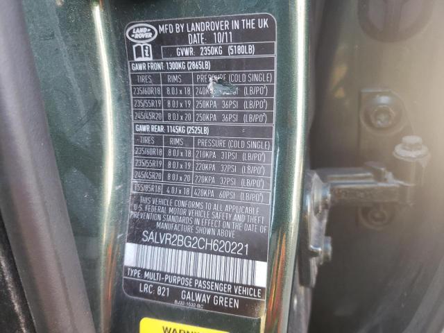 Photo 10 from auction – 2012 LAND ROVER RANGE ROVE with VIN SALVR2BG2CH620221
