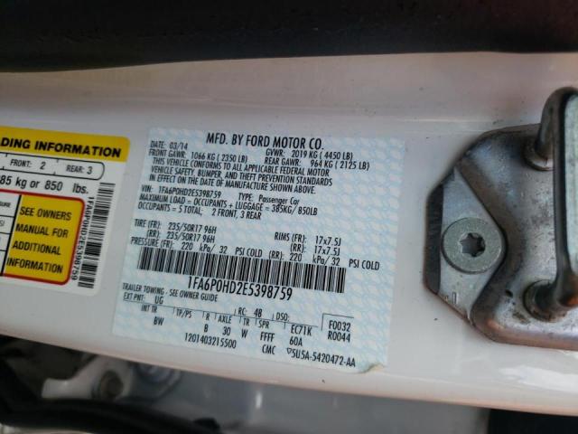 Photo 10 from auction – 2014 FORD FUSION SE with VIN 1FA6P0HD2E5398759