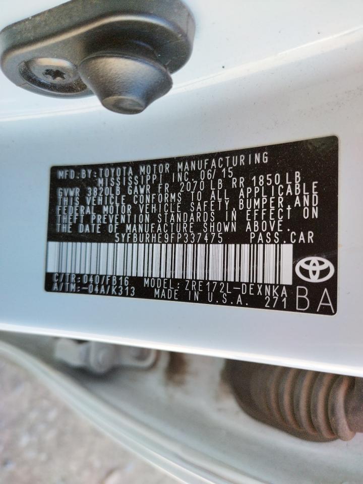 Photo 10 from auction – 2015 TOYOTA COROLLA L with VIN 5YFBURHE9FP337475