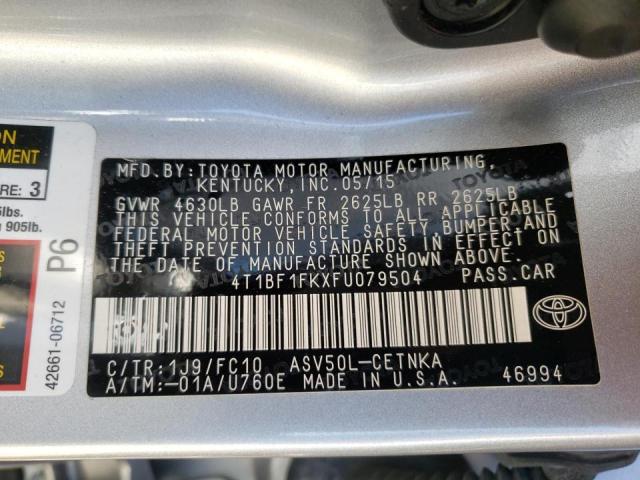 Photo 10 from auction – 2015 TOYOTA CAMRY LE with VIN 4T1BF1FKXFU079504