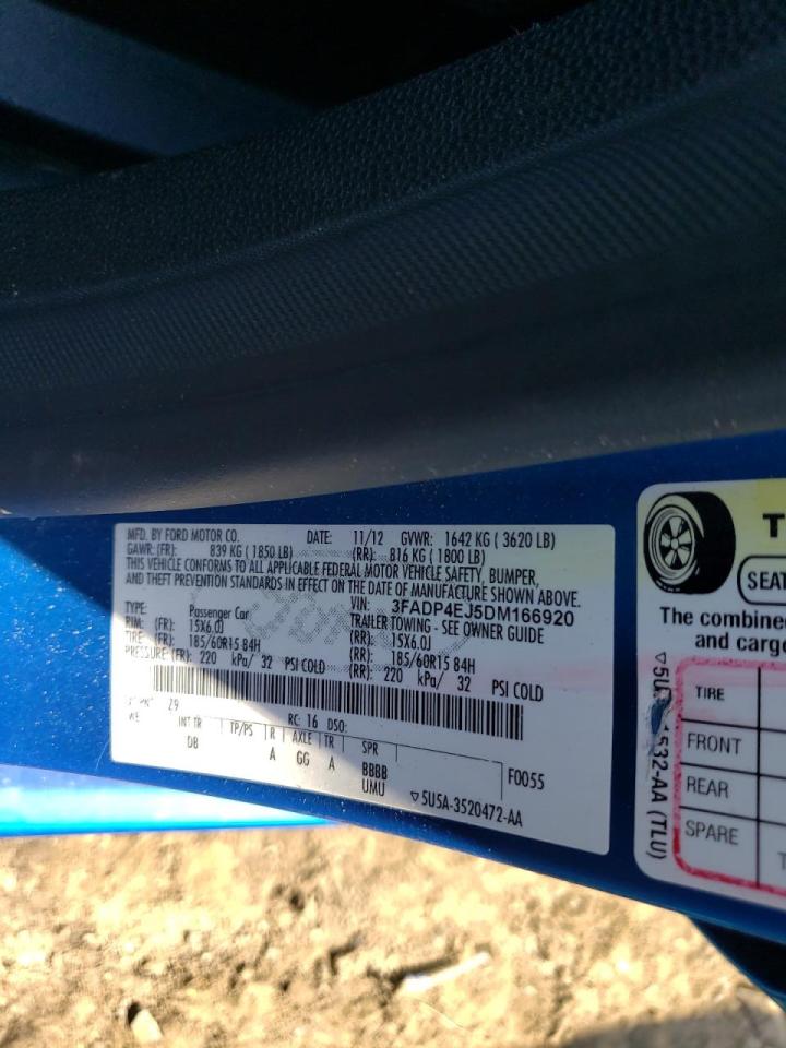 Photo 10 from auction – 2013 FORD FIESTA SE with VIN 3FADP4EJ5DM166920