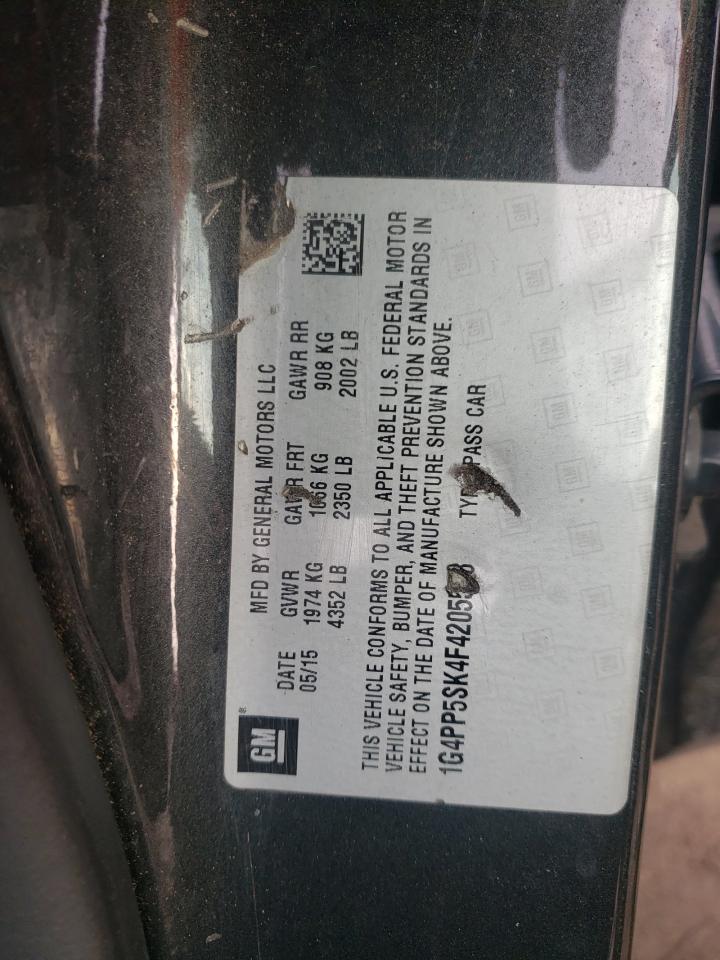 Photo 10 from auction – 2015 BUICK VERANO with VIN 1G4PP5SK4F4205548