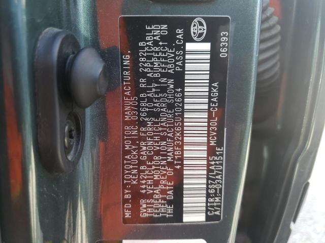 Photo 10 from auction – 2005 TOYOTA CAMRY LE with VIN 4T1BF32K65U102664