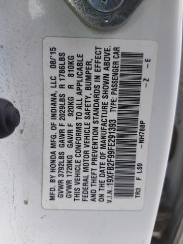 Photo 10 from auction – 2015 HONDA CIVIC EXL with VIN 19XFB2F99FE291393