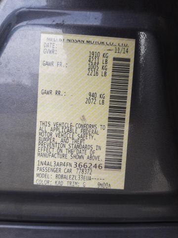 Photo 10 from auction – 2015 NISSAN ALTIMA 2.5 with VIN 1N4AL3AP4FN366246