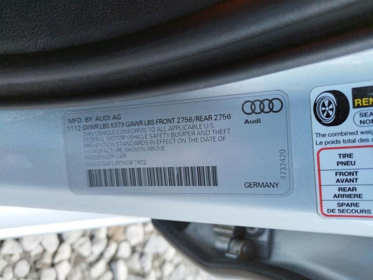 Photo 10 from auction – 2013 AUDI A6 PREMIUM with VIN WAUGGAFC4DN081902