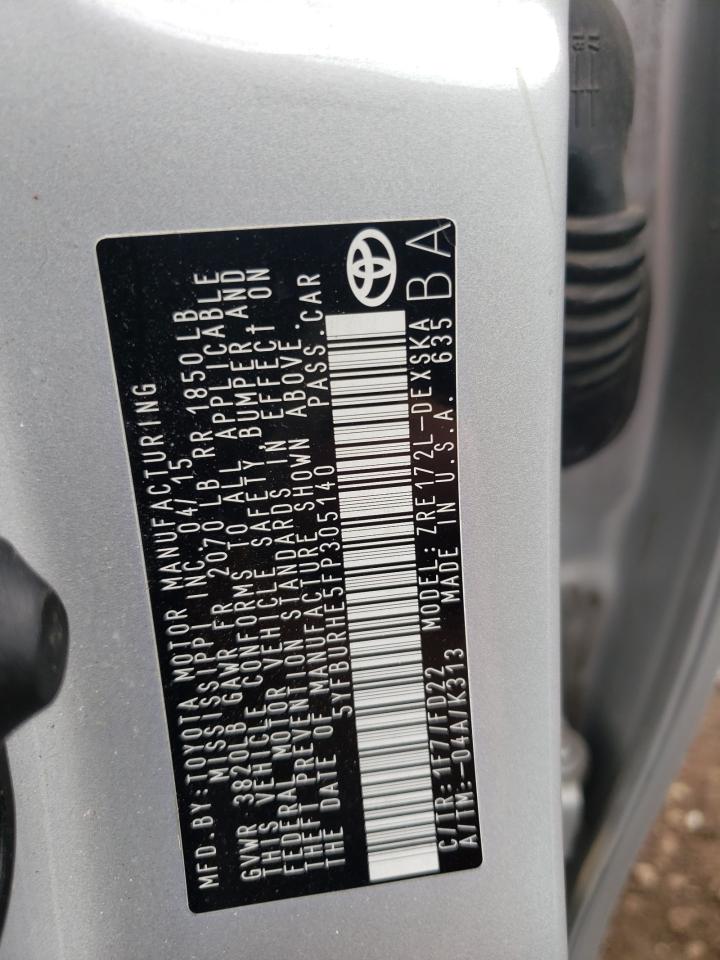 Photo 10 from auction – 2015 TOYOTA COROLLA L with VIN 5YFBURHE5FP305140