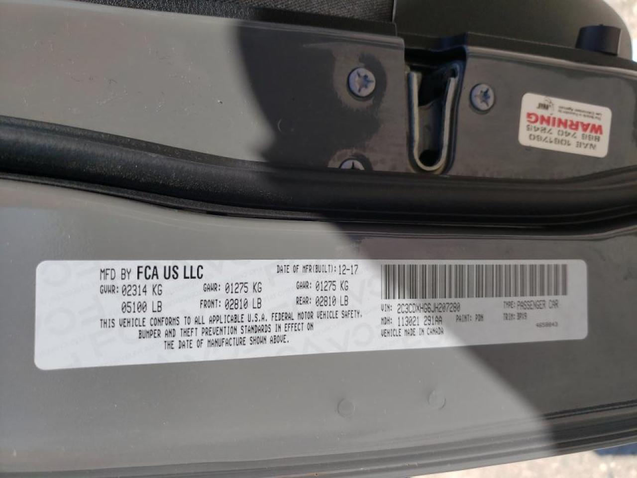 Photo 10 from auction – 2018 DODGE CHARGER SX with VIN 2C3CDXHG6JH207280