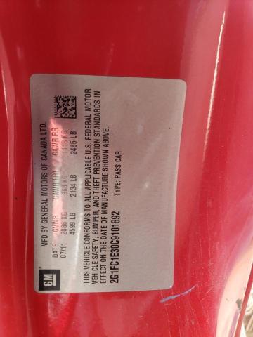 Foto 10 de la subasta – 2012 CHEVROLET CAMARO LT con VIN 2G1FC1E30C9101892