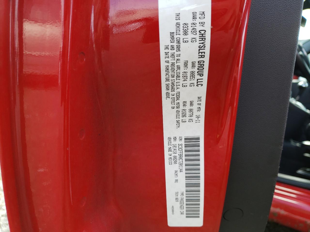 Photo 10 from auction – 2012 FIAT 500 SPORT with VIN 3C3CFFBR0CT201144
