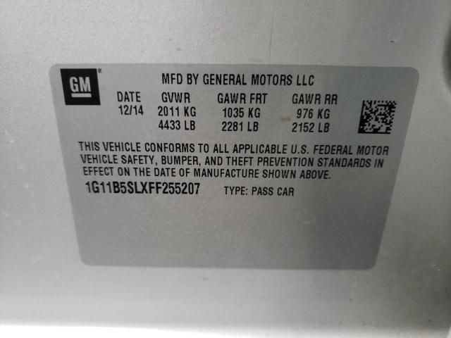 Photo 10 from auction – 2015 CHEVROLET MALIBU LS with VIN 1G11B5SLXFF255207