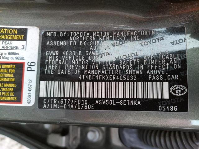 Photo 10 from auction – 2014 TOYOTA CAMRY L with VIN 4T4BF1FKXER405032