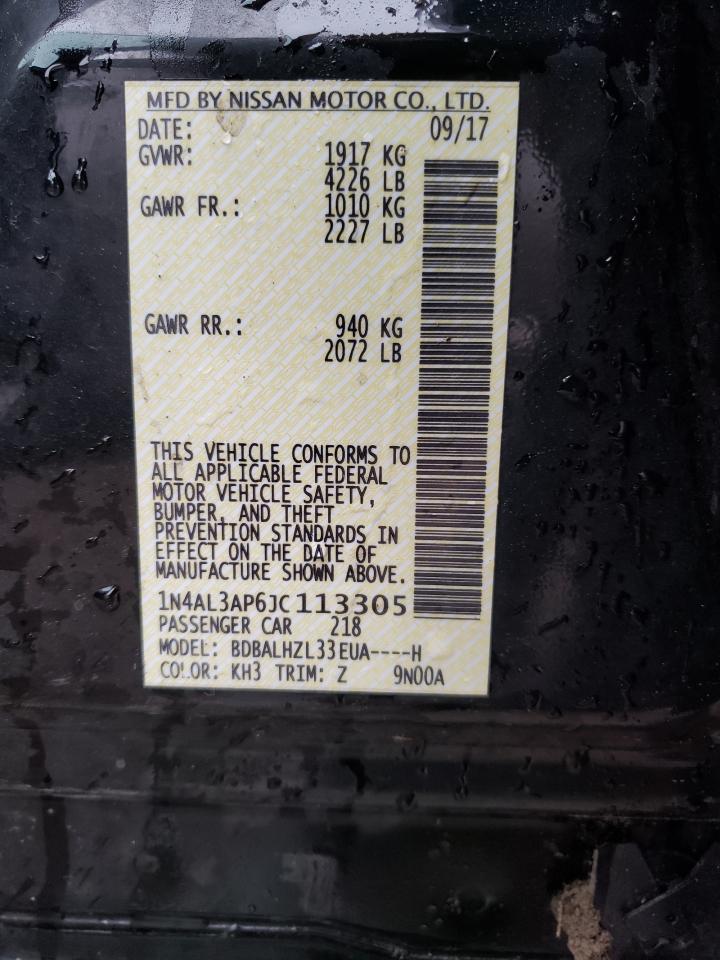 Photo 10 from auction – 2018 NISSAN ALTIMA 2.5 with VIN 1N4AL3AP6JC113305