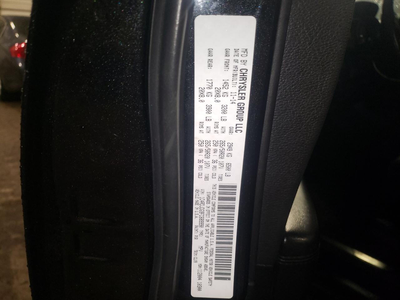 Photo 10 from auction – 2015 DODGE DURANGO LI with VIN 1C4RDJDG9FC689990