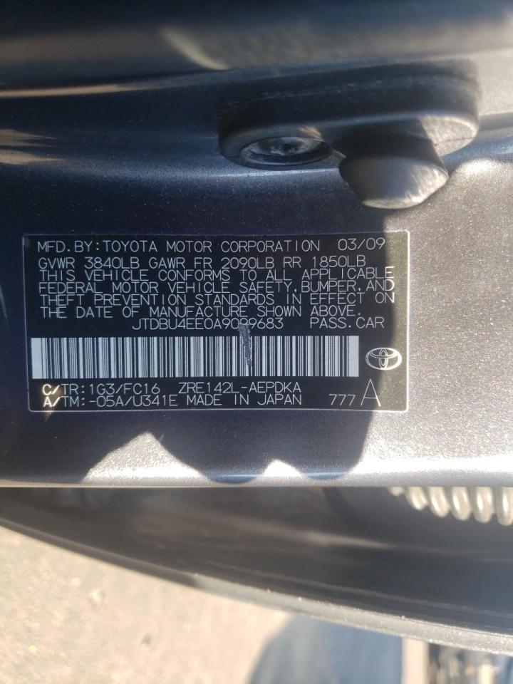 Photo 10 from auction – 2010 TOYOTA COROLLA with VIN JTDBU4EE0A9099683