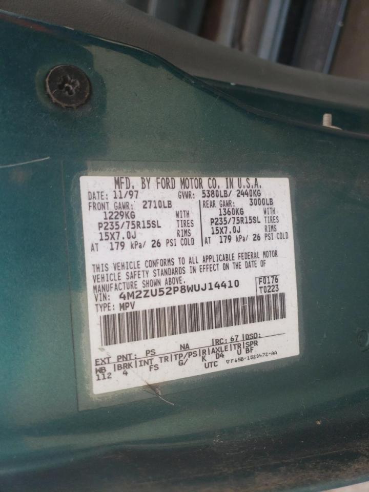Photo 10 from auction – 1998 MERCURY MOUNTAINEE with VIN 4M2ZU52P8WUJ14410