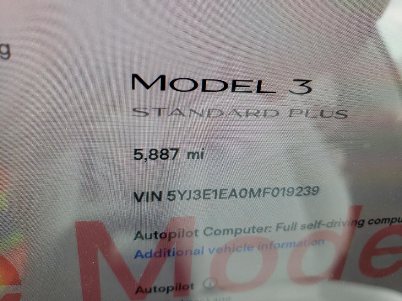 Photo 8 from auction – 2021 TESLA MODEL 3 with VIN 5YJ3E1EA0MF019239
