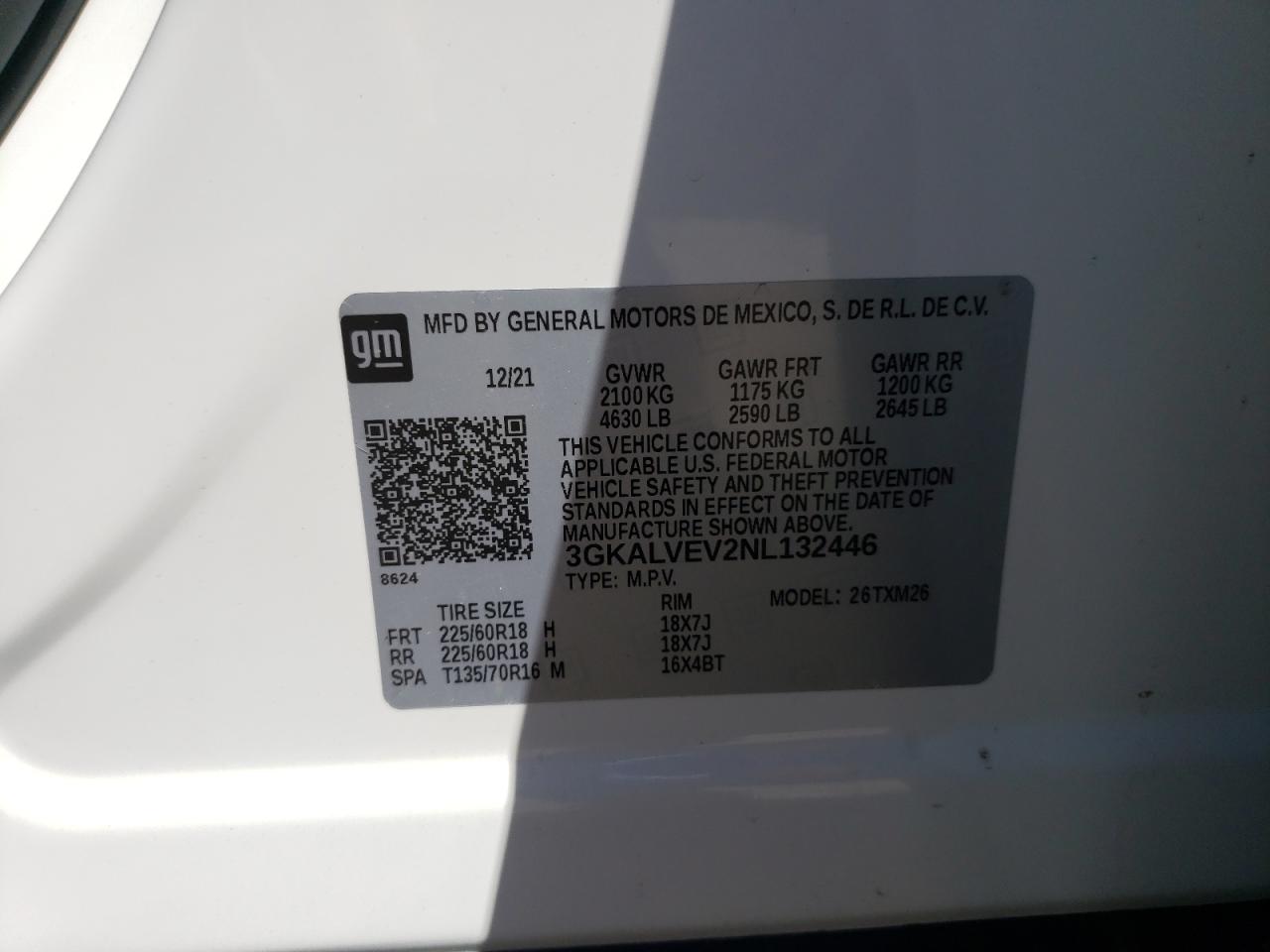 Photo 10 from auction – 2022 GMC TERRAIN SL with VIN 3GKALVEV2NL132446