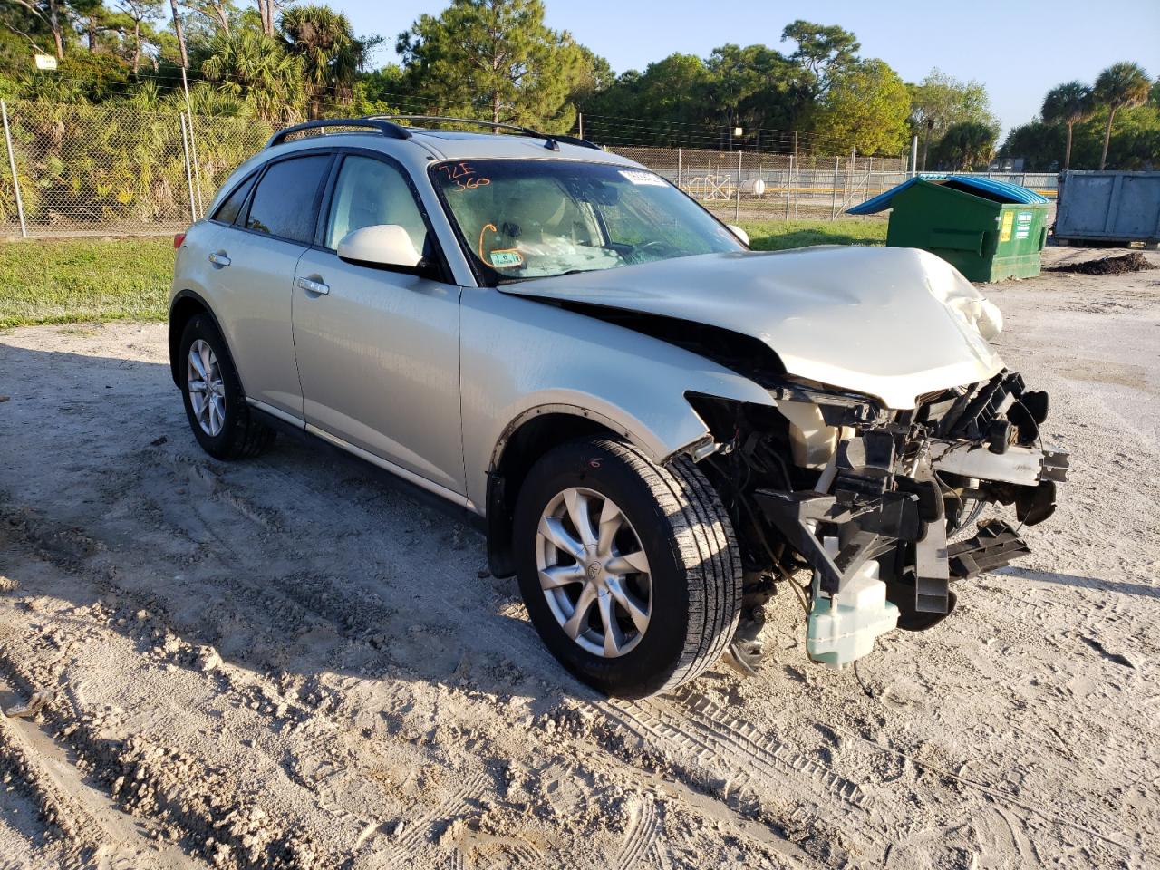 INFINITI FX35 2007 with VIN JNRAS08WX7X201414 - Photo from auction