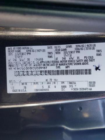 Photo 10 from auction – 2016 FORD ESCAPE SE with VIN 1FMCU0GX5GUB39057