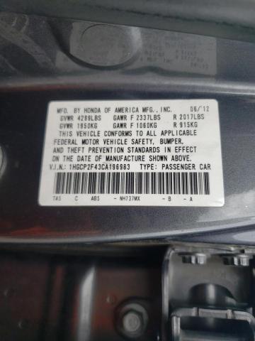 Photo 10 from auction – 2012 HONDA ACCORD LXP with VIN 1HGCP2F43CA196983