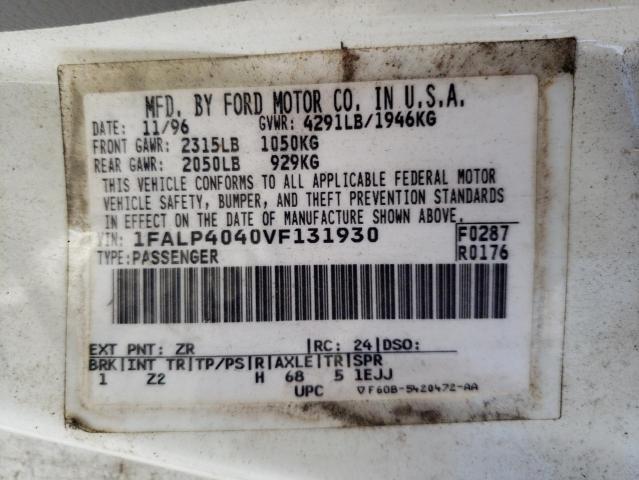 Photo 10 from auction – 1997 FORD MUSTANG with VIN 1FALP4040VF131930