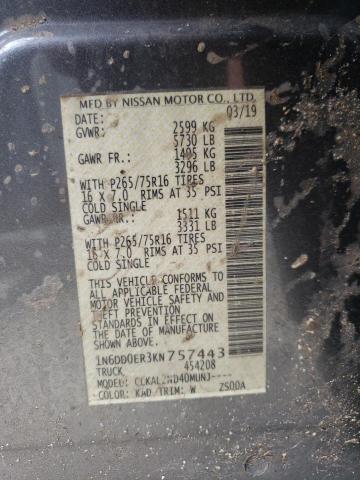 Photo 10 from auction – 2019 NISSAN FRONTIER S with VIN 1N6DD0ER3KN757443
