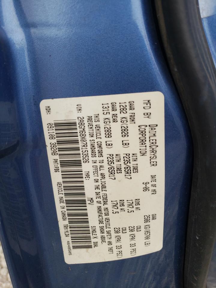Photo 10 from auction – 2007 CHRYSLER PACIFICA T with VIN 2A8GM68X07R153526