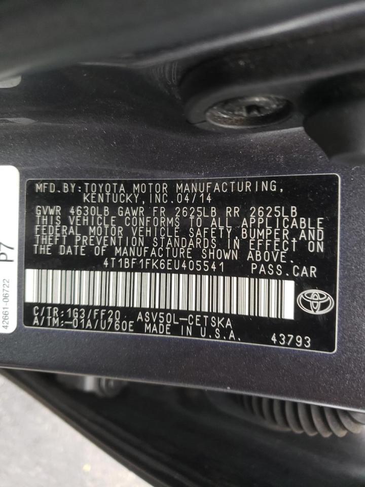 Photo 10 from auction – 2014 TOYOTA CAMRY L with VIN 4T1BF1FK6EU405541