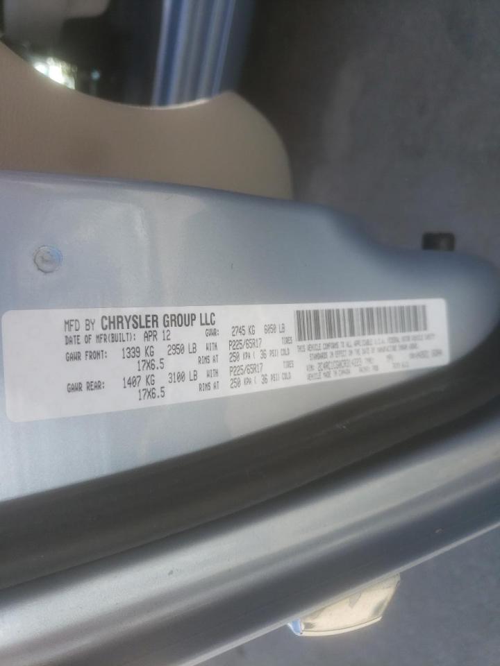 Photo 10 from auction – 2012 CHRYSLER TOWN & COU with VIN 2C4RC1CG0CR314223