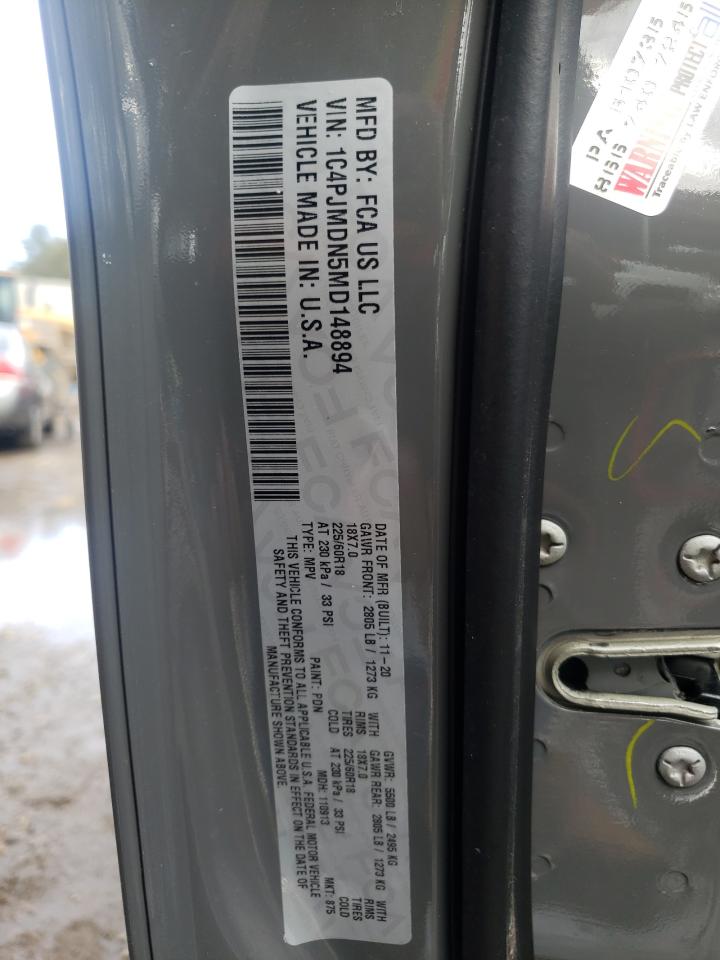 Photo 10 from auction – 2021 JEEP CHEROKEE L with VIN 1C4PJMDN5MD148894