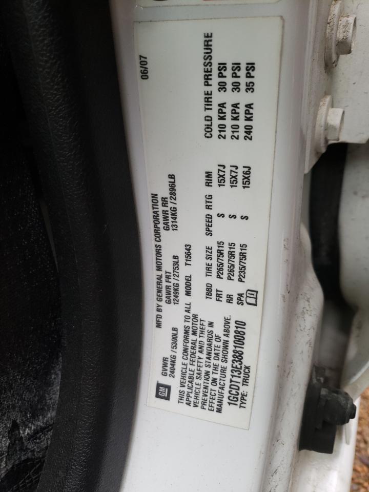 Photo 10 from auction – 2008 CHEVROLET COLORADO with VIN 1GCDT13E388100810