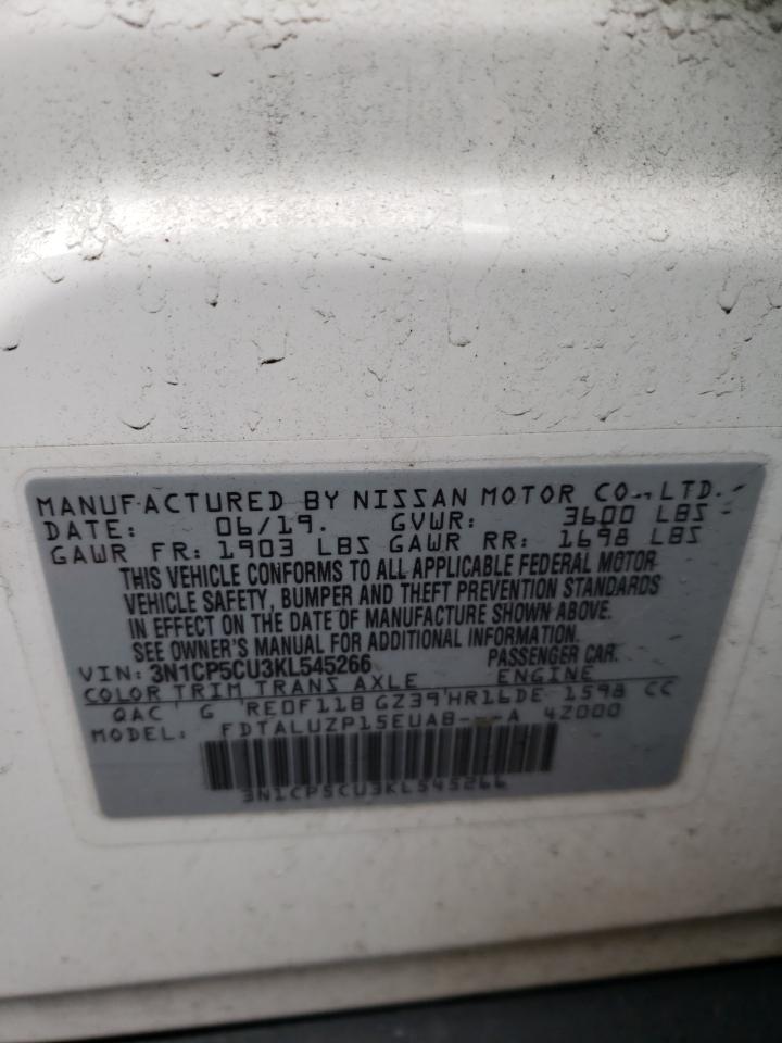Photo 10 from auction – 2019 NISSAN KICKS S with VIN 3N1CP5CU3KL545266