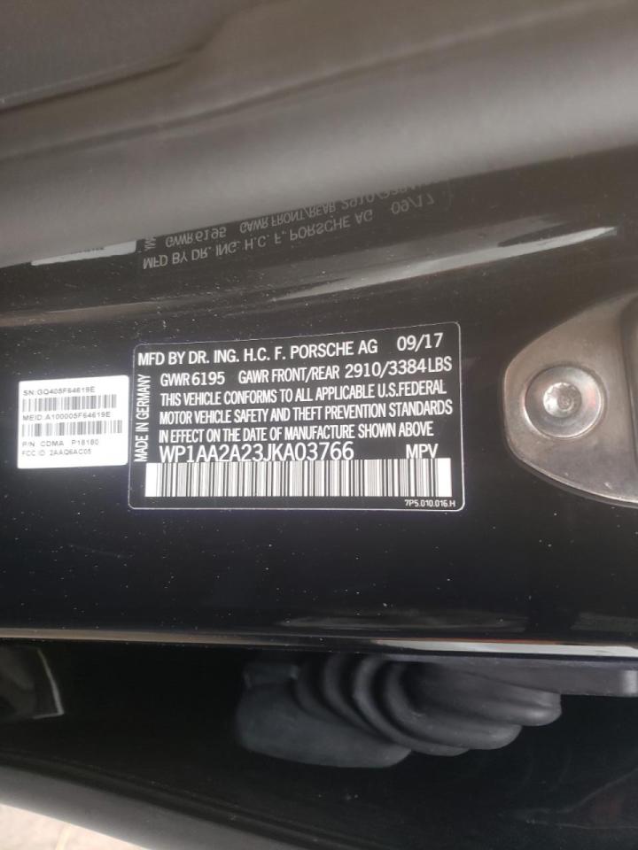 Photo 10 from auction – 2018 PORSCHE CAYENNE with VIN WP1AA2A23JKA03766