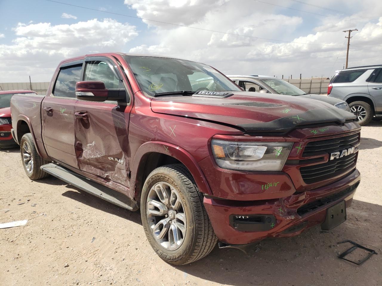 RAM 1500 LARAM 2020 with VIN 1C6SRFJT9LN397409 - Photo from auction