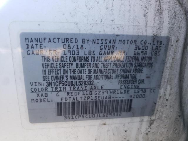 Photo 10 from auction – 2018 NISSAN KICKS S with VIN 3N1CP5CU0JL529332